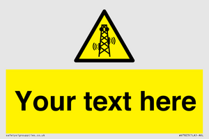 Custom warning RF radiation transmitter
